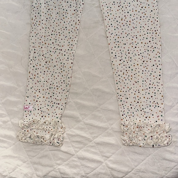 RUFFLE BUTTS Speckled Pull On Legging Ruffle Bottom Hem Girls 6/7 - Picture 6 of 7